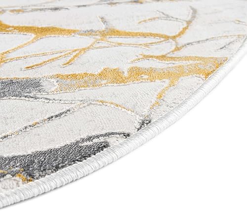 Miniatura 6 de Rugs.com Finsbury Collection Alfombra Alfombra ovalada mediana amarilla y gris de 5 pies 3 x 8 pies, perfecta para salas de estar, comedores