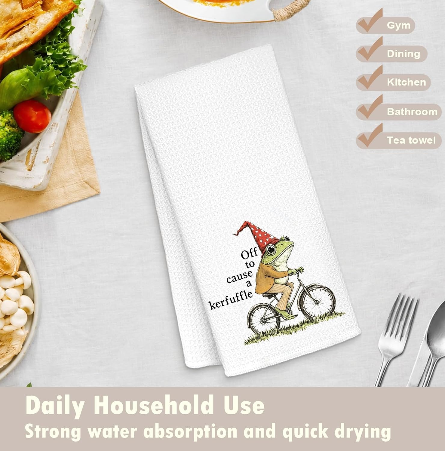 Funny Magical Frog Meme Decorative Kitchen Towels 16x24 image 2