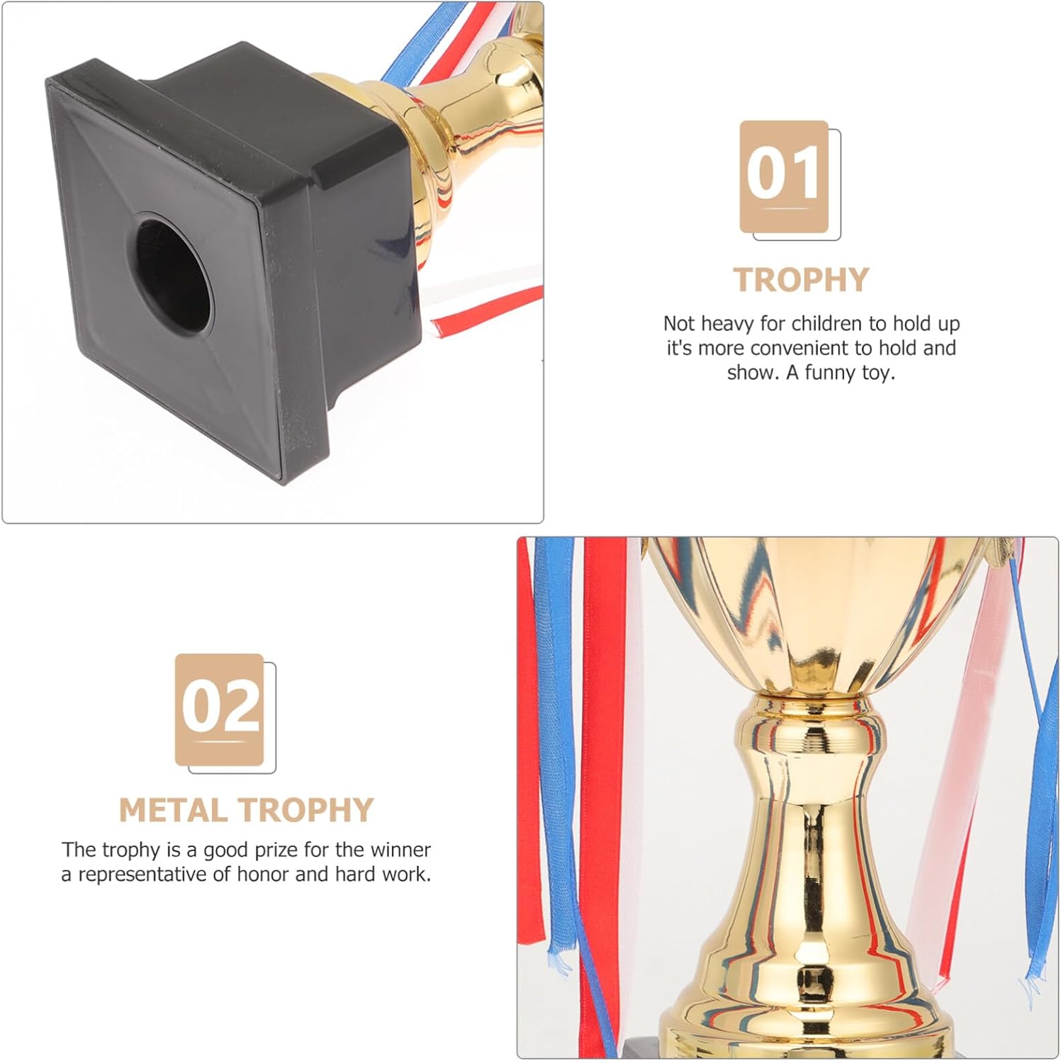 Vaguelly Metal Trophy for Sports Tournaments Lightweight Award Cup for Competitions Engraved Recognition Trophy for Boys and Girls and Adults