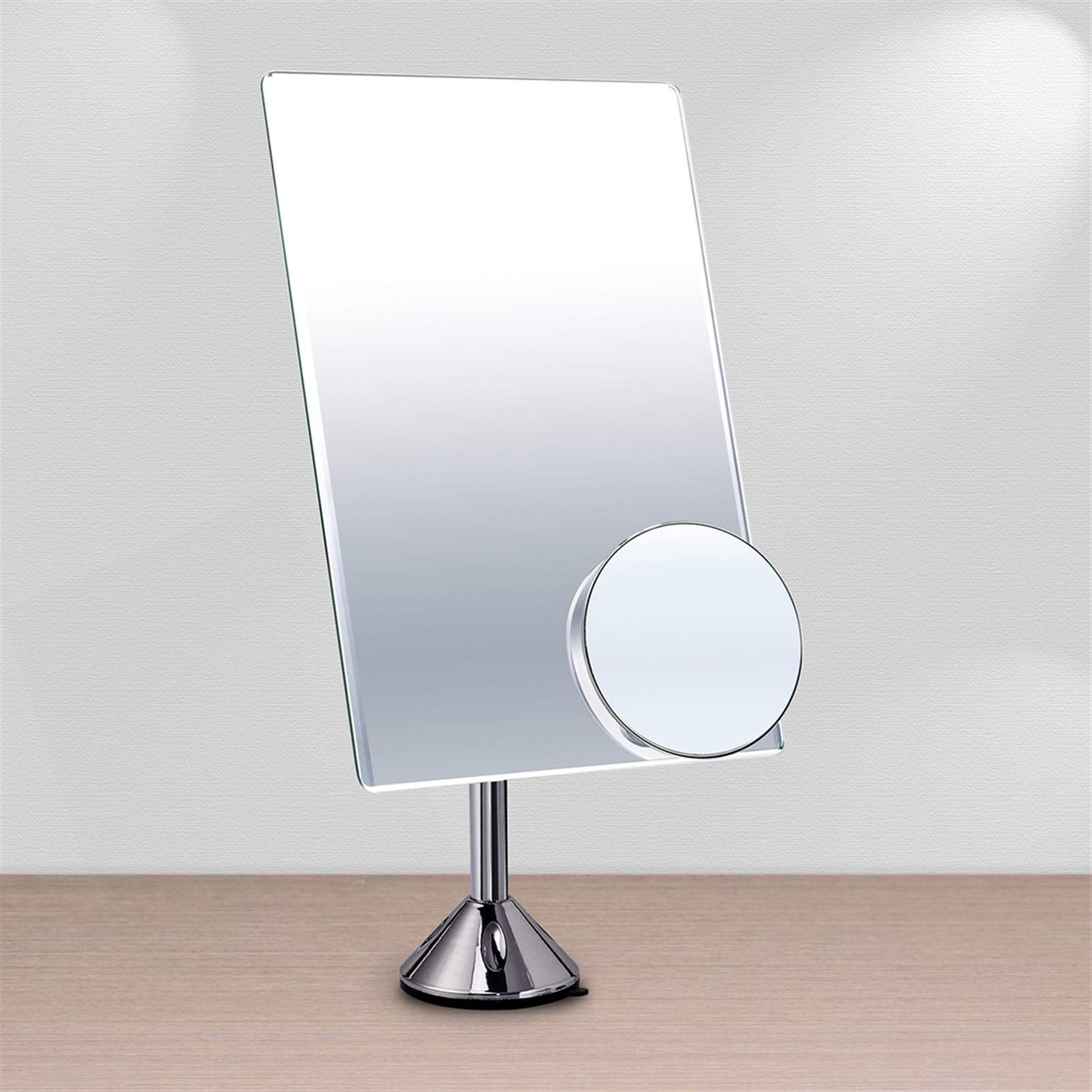 Elevable Mesa del Espejo cosmético, Grande Maquillaje vanidad Tocador Espejo, con Detalle de 3 aumentos Espejo apropiado para Recortar Las Cejas, Maquillaje, Corte de Pelo y Afeitar,B