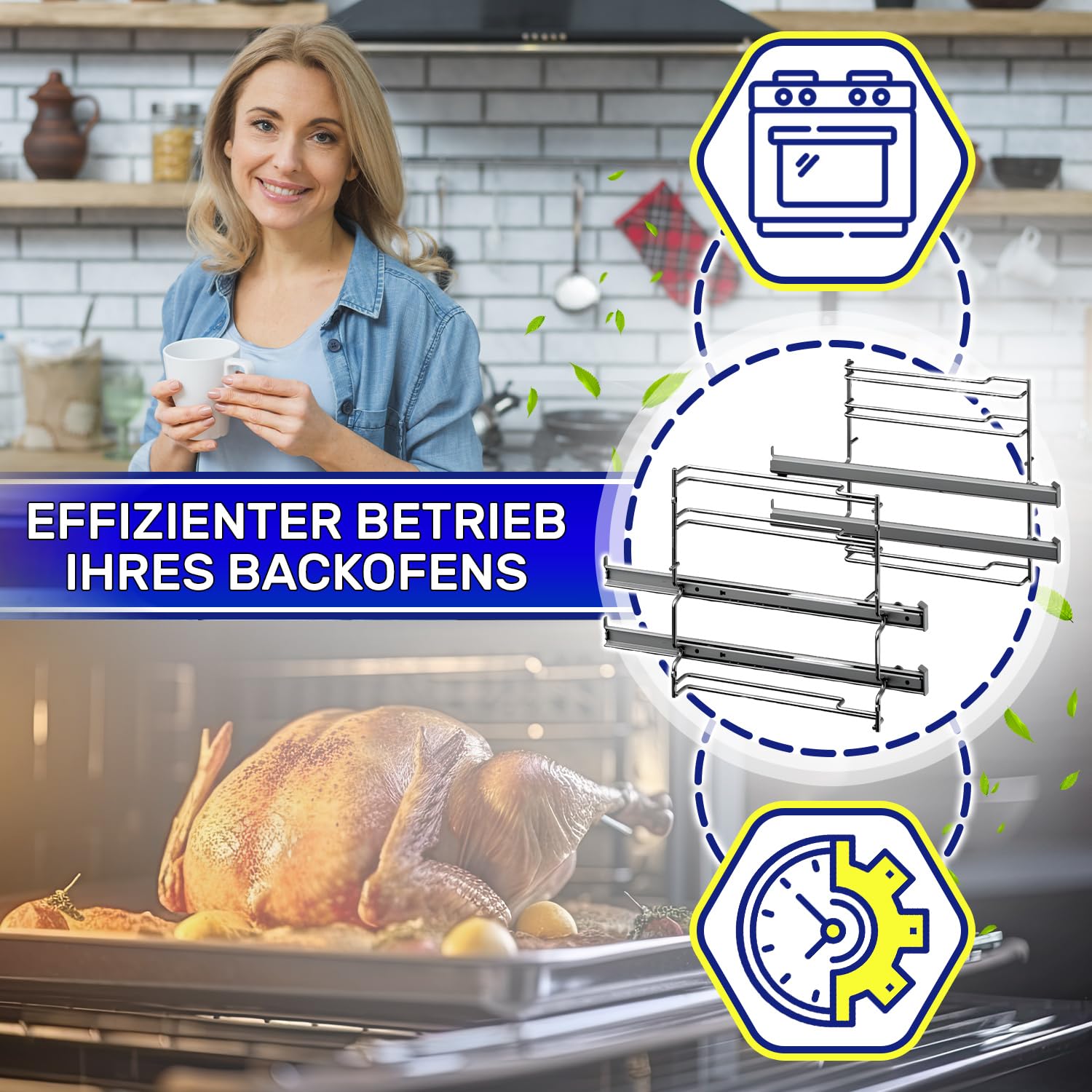 2 Stück Teleskopauszug Backofen 2 Ebenen mit dem Originalcode 17001568 HEZ538200 HZ538200 für Bosch für Siemens CZ11TE25X0 für Constructa JZ11TE25X0 für Junker - Garantie 10 Jahre - MONTERAL