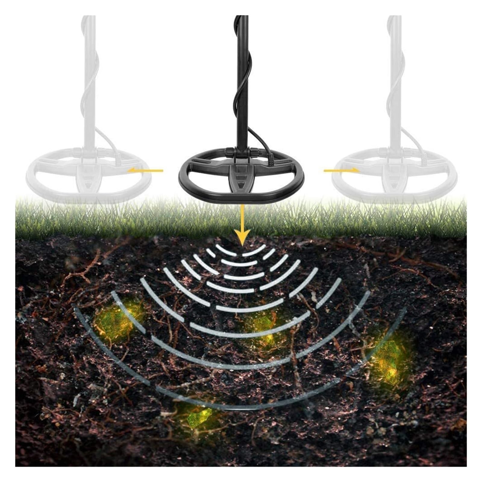 Wykrywacz metalu, MD-6350 Podziemny wykrywacz metali Gold Digger Treasure Hunter Wodoodporny