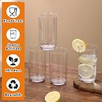 Berglander Highball Ensemble de lunettes 4pc, 14 oz Tall PET Verres Collins, coupes en verre réutilisables, verre à bar pour boissons, bière, jus, lait, mojito, boisson froide