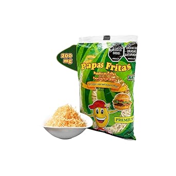 R&G Angel Hair Potato Chips - Crunchy Snack with Premium Flavor - 200gr Party Size Chips Bag - Meals & Prepared Foods. Sticks de patata Shoestring, snack crujiente y crujiente Hotdog - palitos de patatas fosforito de papa papa chongo- cabello de angel - para hotdog