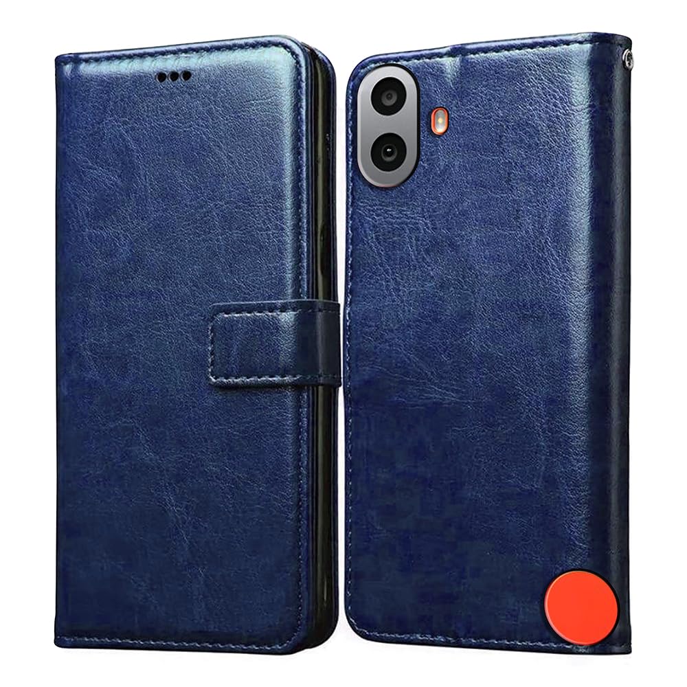Amazon Brand- Solimo Flip for CMF by Nothing Phone 1 5G (Leather_Blue) (B0D87L769W) Amazon Price History, Amazon Price Tracker