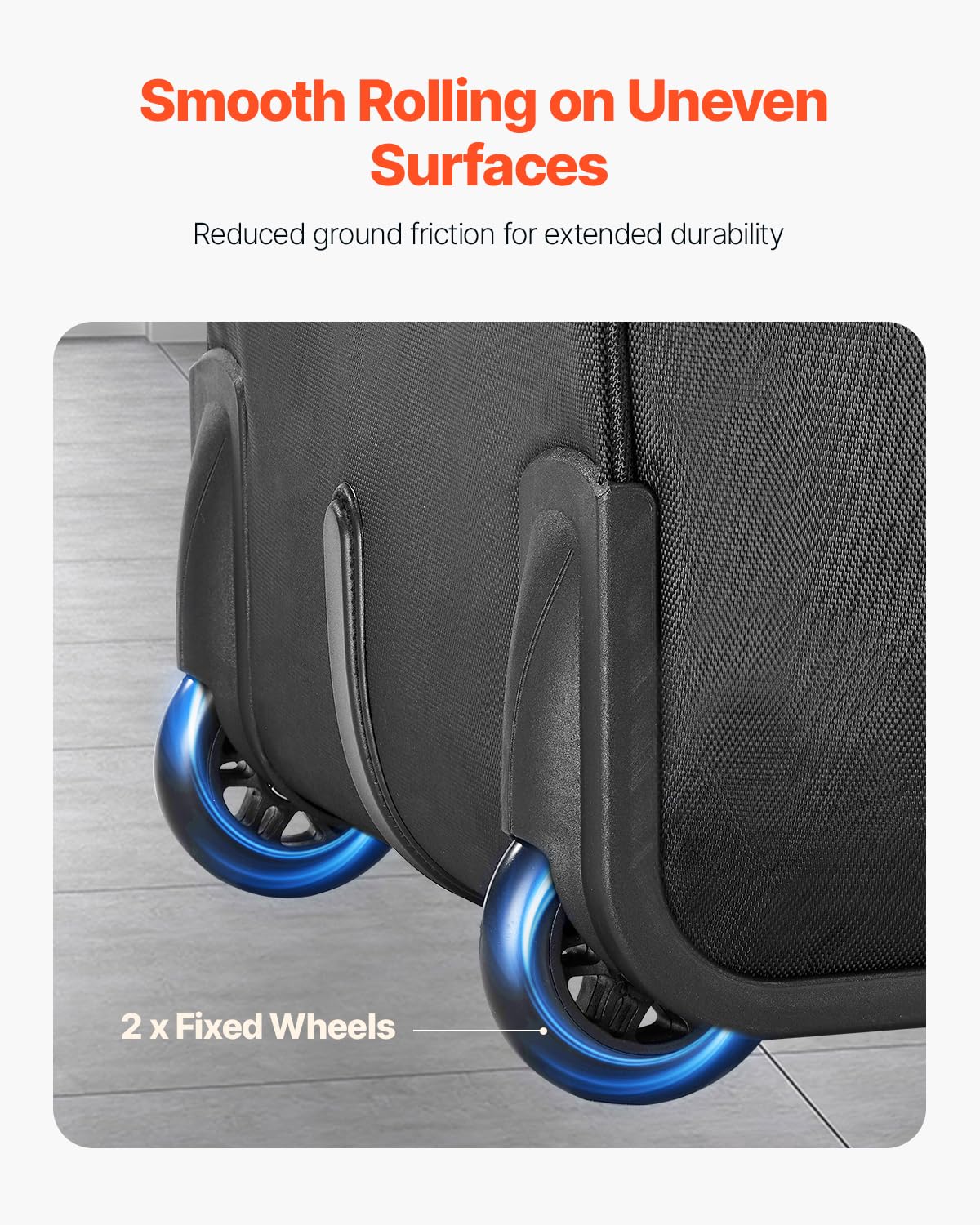 VEVOR Laptop Trolley, passend für Laptops bis zu 17,3 Zoll (44 cm), Aktenkoffer, Notebooktasche mit Rollen und Teleskopgriff, Laptoptasche für Arbeit, Reisen, Büro, 450x210x370 mm (Schwarz)