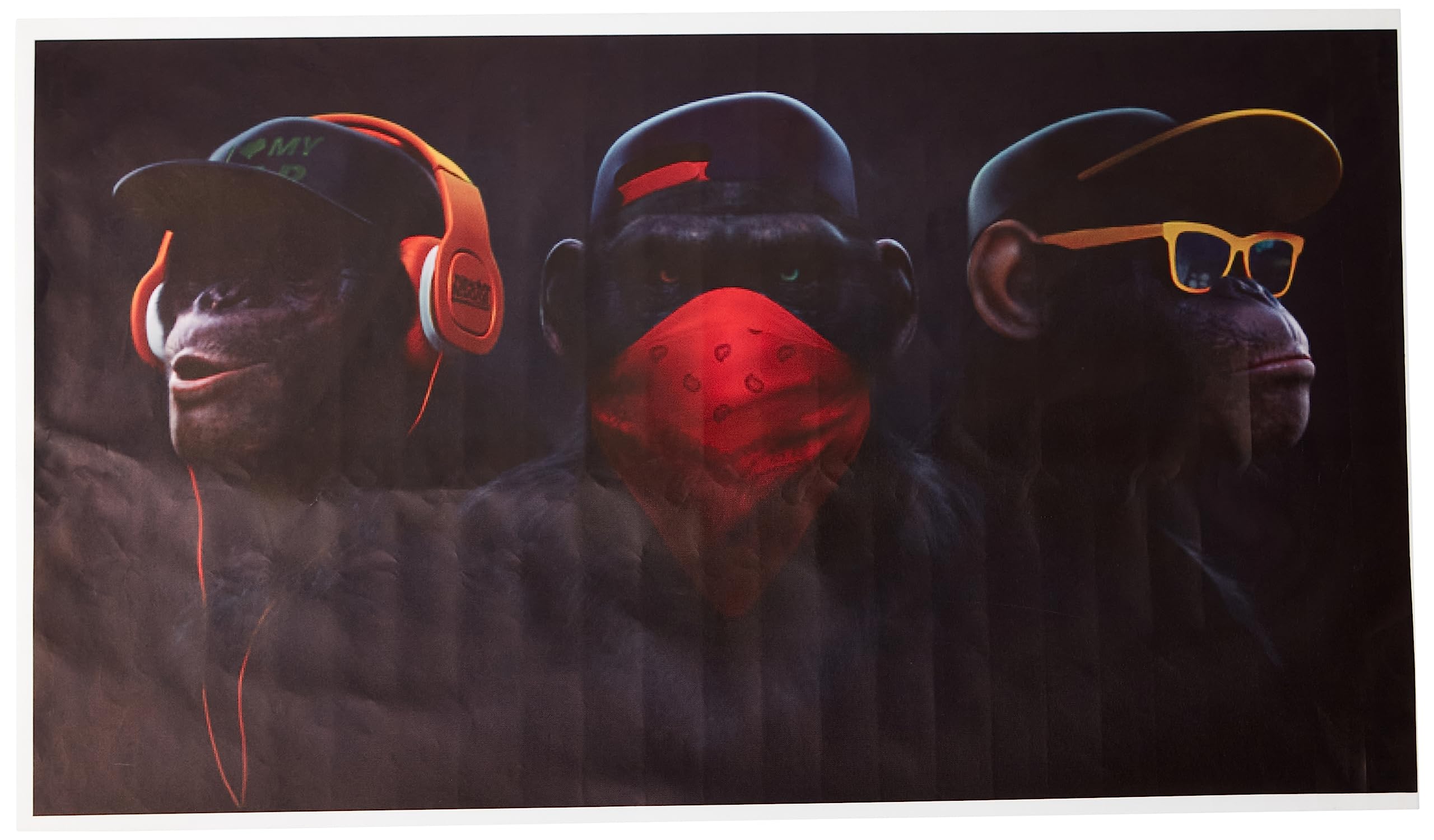 LINGBUCanvas painting LINGBU Gorilla Animal Posters Abstract Monkey Canvas Painting Wall Art For Living Room Bedroom Boys Room Home Decoration(No Framed), 50x90cmx1pc(No Framed)