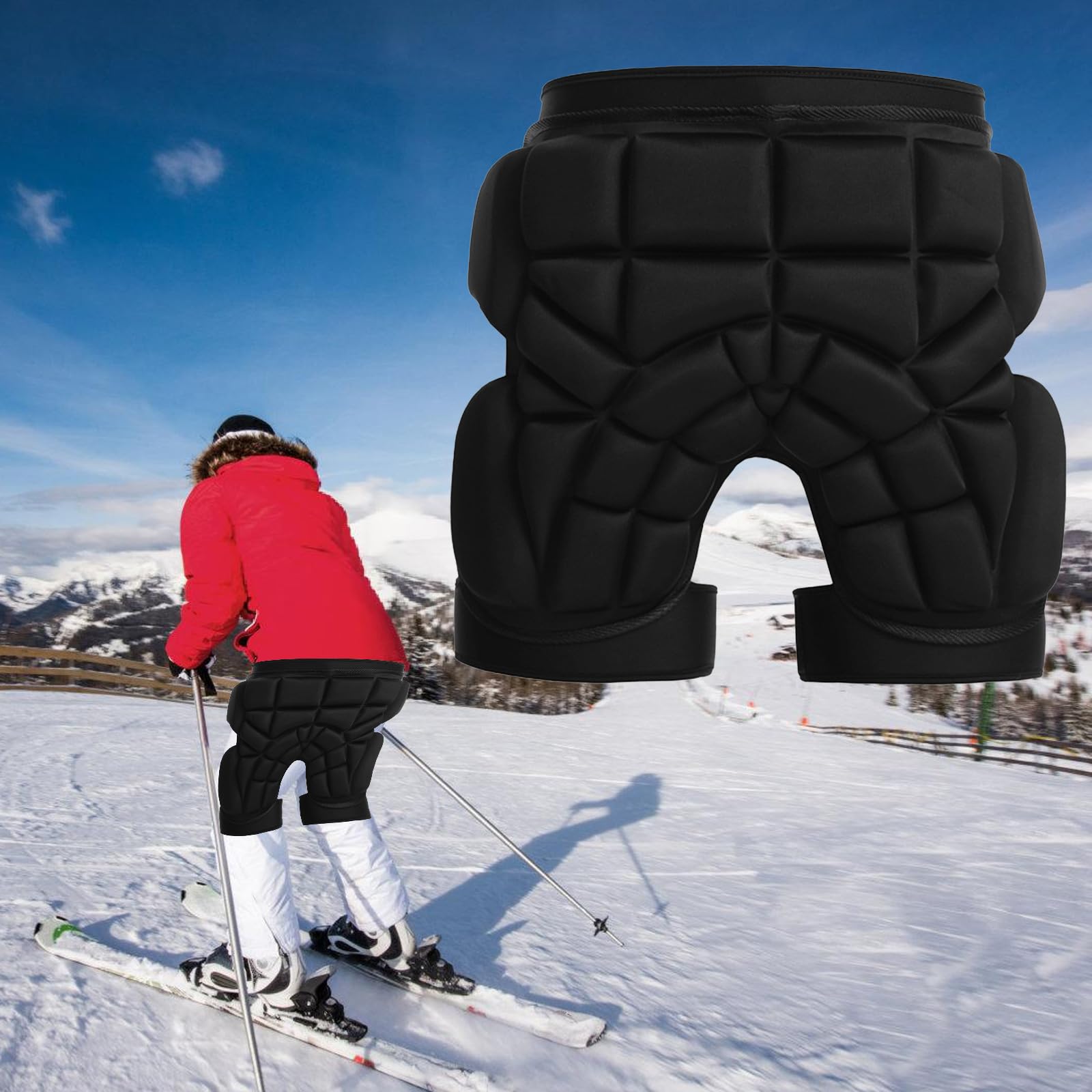 Imbottitura protettiva 3D per bambini, adolescenti, adulti, snowboard, sci, imbottita, protezione per i fianchi, per uomini e donne