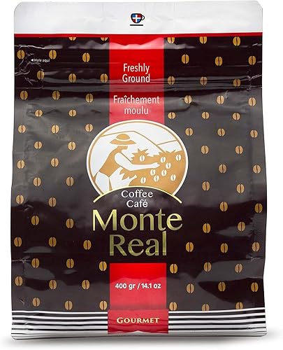 Monte Real - Café Arábica Gourmet, café molido saborizado, café molido tostado fresco, tostado medio oscuro, sabor a cacao, 14.11 oz
