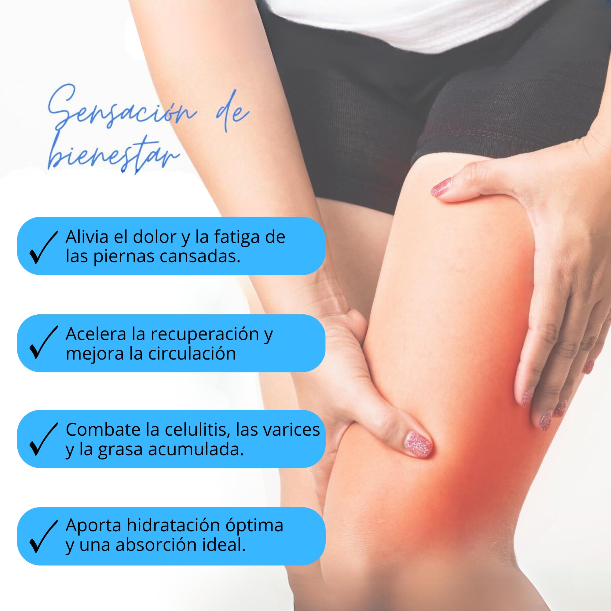 KOSEI - GEL RELAX | Gel Frio Piernas Cansadas Alivio Inmediato | Reduce Dolor de Piernas y Pies | Mejora la Circulación | Combate Celulitis, Varices y Grasa | Contiene Aloe Vera - Acción calmante