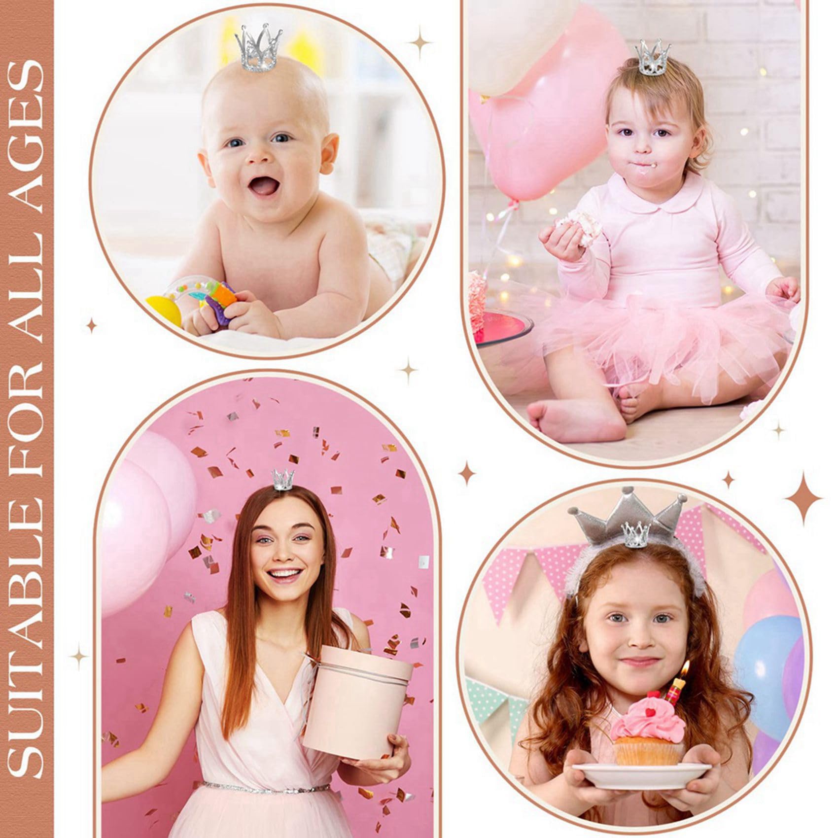 60 Pezzi Torta Topper Mini Piccola Principessa Testa Torta Decorazione per Baby Shower Decor