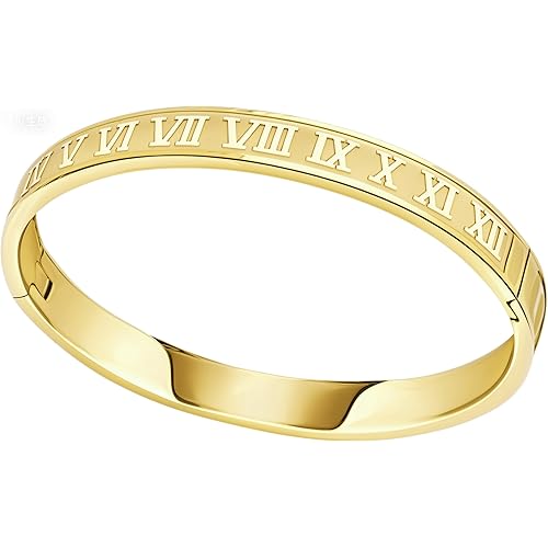 Roman Numeral Series Glossy Roman Numeral Bracelet, Fashion Bracelet for Men and Women, Gold, silver, rose gold, three-color stainless steel bracelet