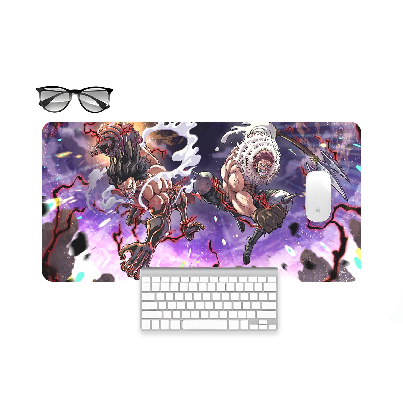SoulAbiti One Piece Luffy VS Katakuri Mouse Pad - 23.6 x 11 Inches Desk Pad - Gaming and Workstation Mat for Snake Man Fans - Non-Slip Rubber Base - Smooth Surface for Precise Control (B0CG35NZMV) Amazon Price History, Amazon Price Tracker