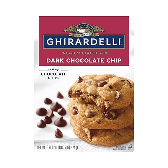 Ghirardelli Chocolate Chip Premium Cookie Mix, Includes Chocolate Chips, 16.75 oz Box