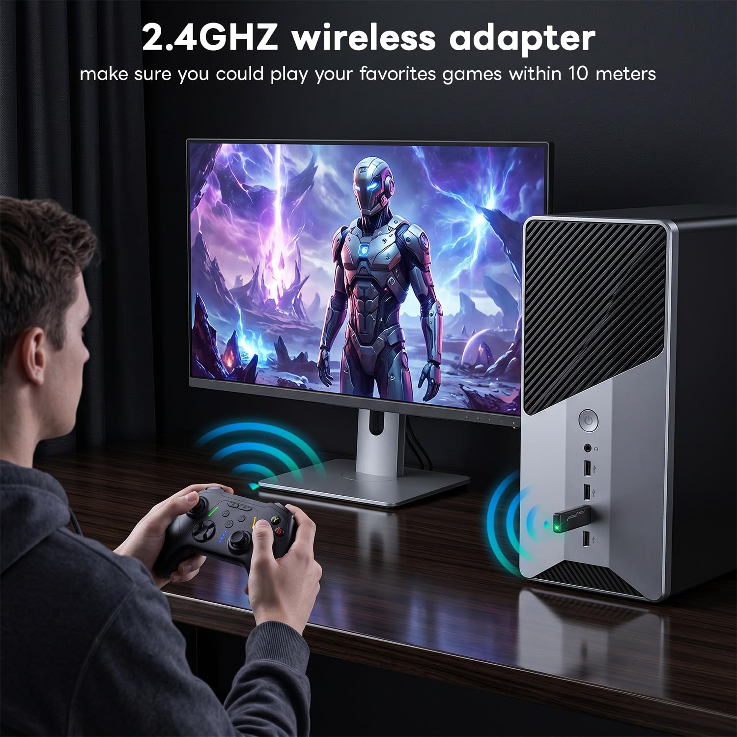 Sehawei Controller Wireless per Xbox One,Xbox One S|X,Xbox Series/Steam/PC | 2,4 GHz gamepad ,plug and play ,con funzioni Turbo e Macro