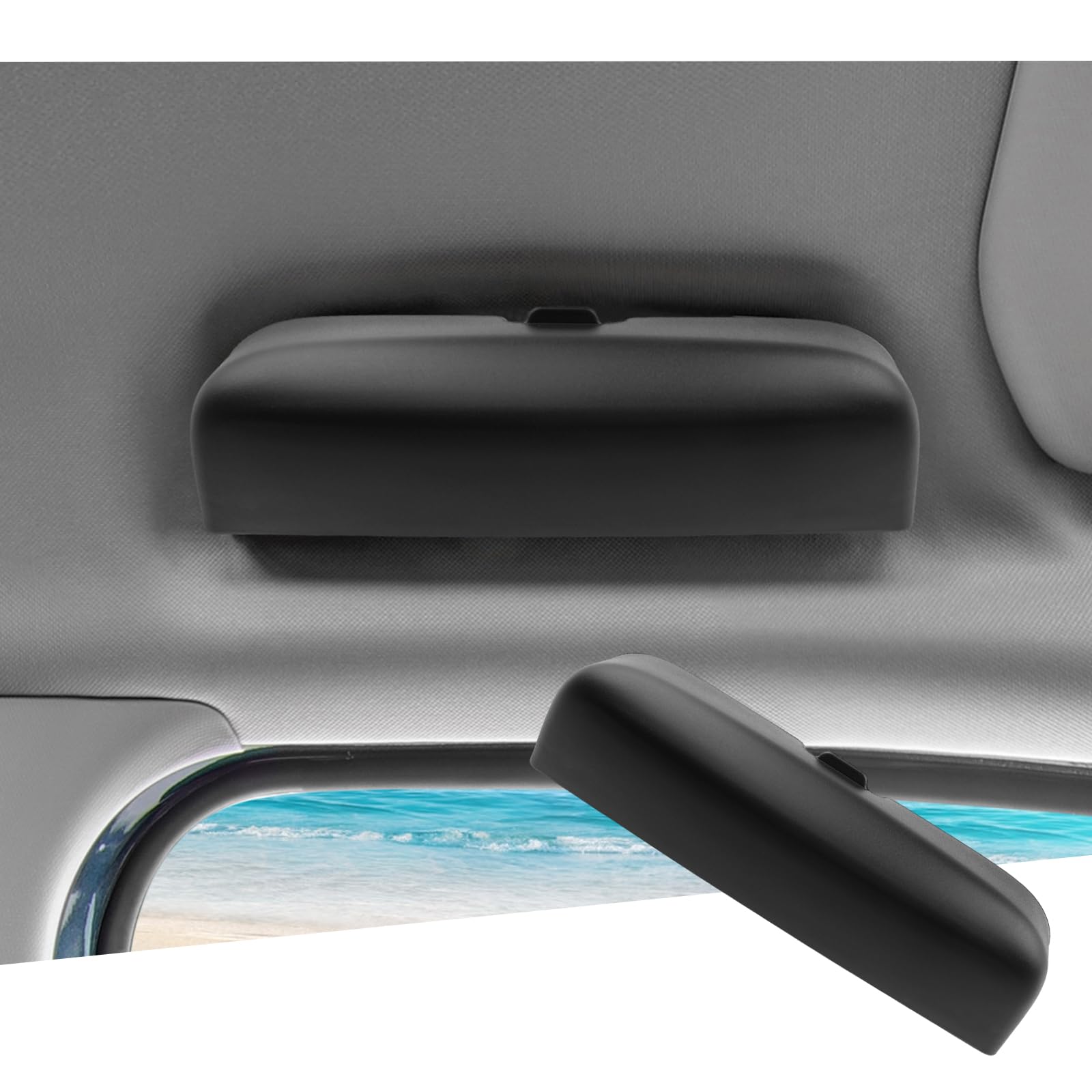 GAFAT [Mejorado 2020-2023 2024 Peugeot 208 2008 e-208 e-2008, Peugeot 2008 Soporte de Gafas Caja de Almacenamiento, Peugeot 208 Organizador, Gran Tamaño, OEM Original (Negro)