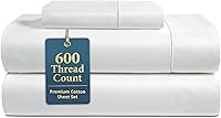 Vista 1 de LANE LINEN Juego de sábanas y fundas de almohada de algodón grueso de 600 hilos, 100 % algodón mercerizado, suave y suave como un hotel, con acabado
