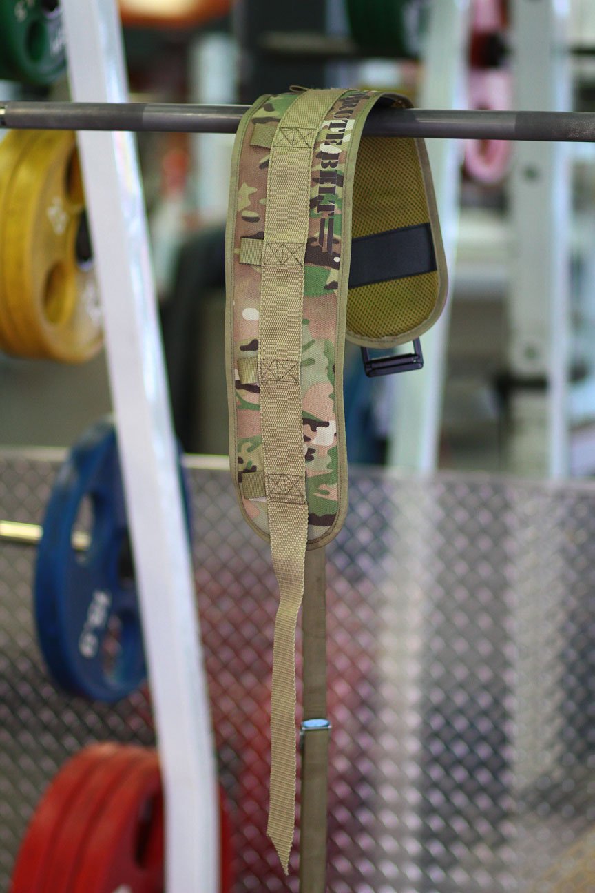 Brute Belt - Nylon Dip Pullup Squat Belt (Camo, Large)