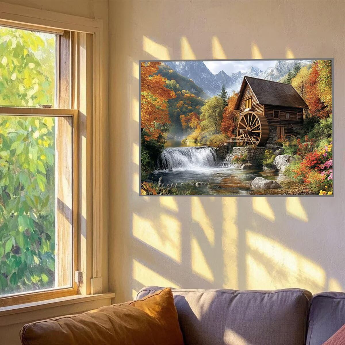 Kabine Dipingere con i Numeri Cascata Dipingere con i Numeri per Adulti Bambini Principianti, Fai da te Paint by Numbers Kit Artigianato Hobby Adulti, La Decora la Casa Regalo 100 x 135 cm 04-7