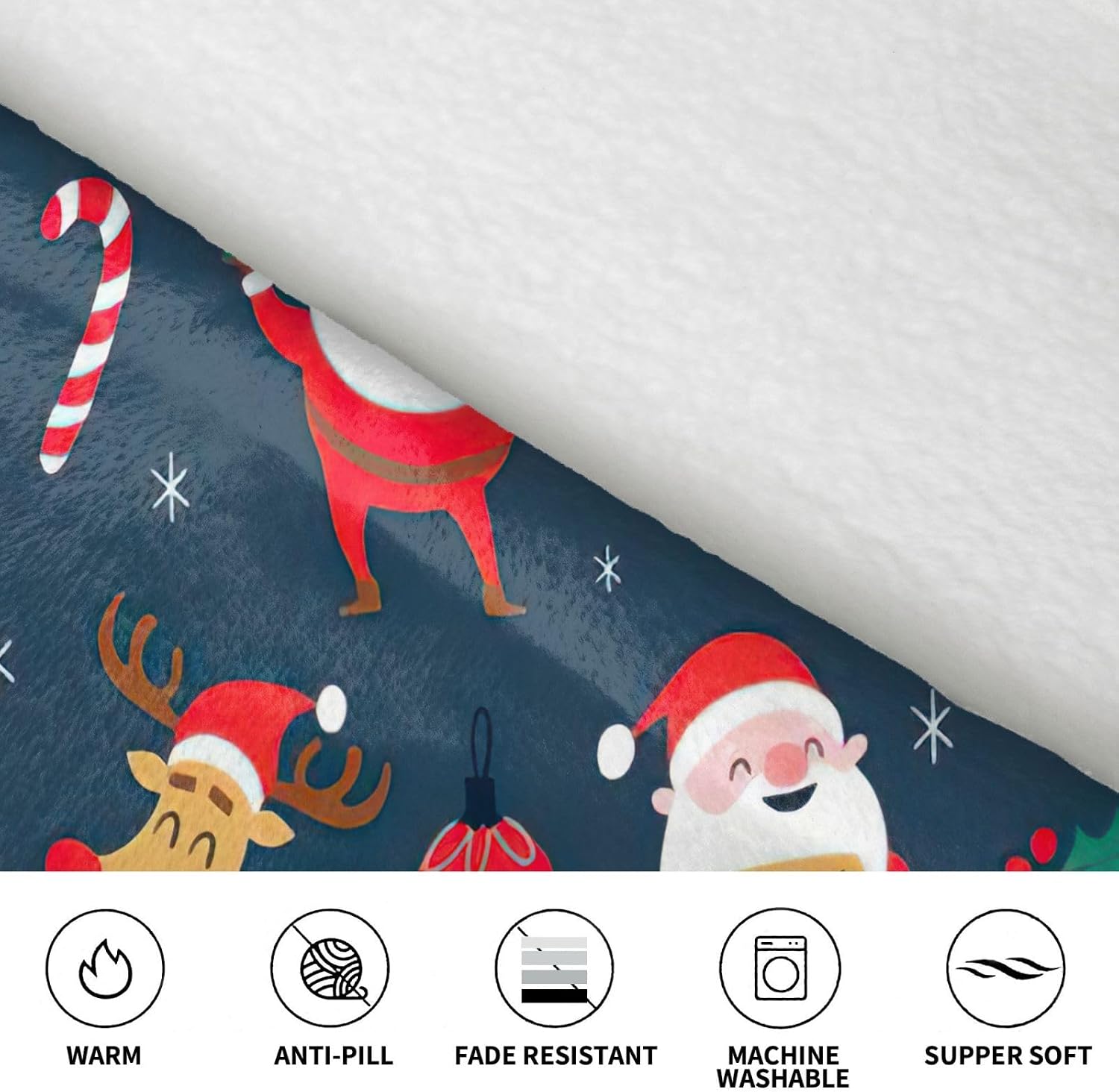 Santa Claus Christmasprint Oversized Hoodie Blanket, Super Soft Warm Comfortable Hoodie, Wearable Blanket Adult
