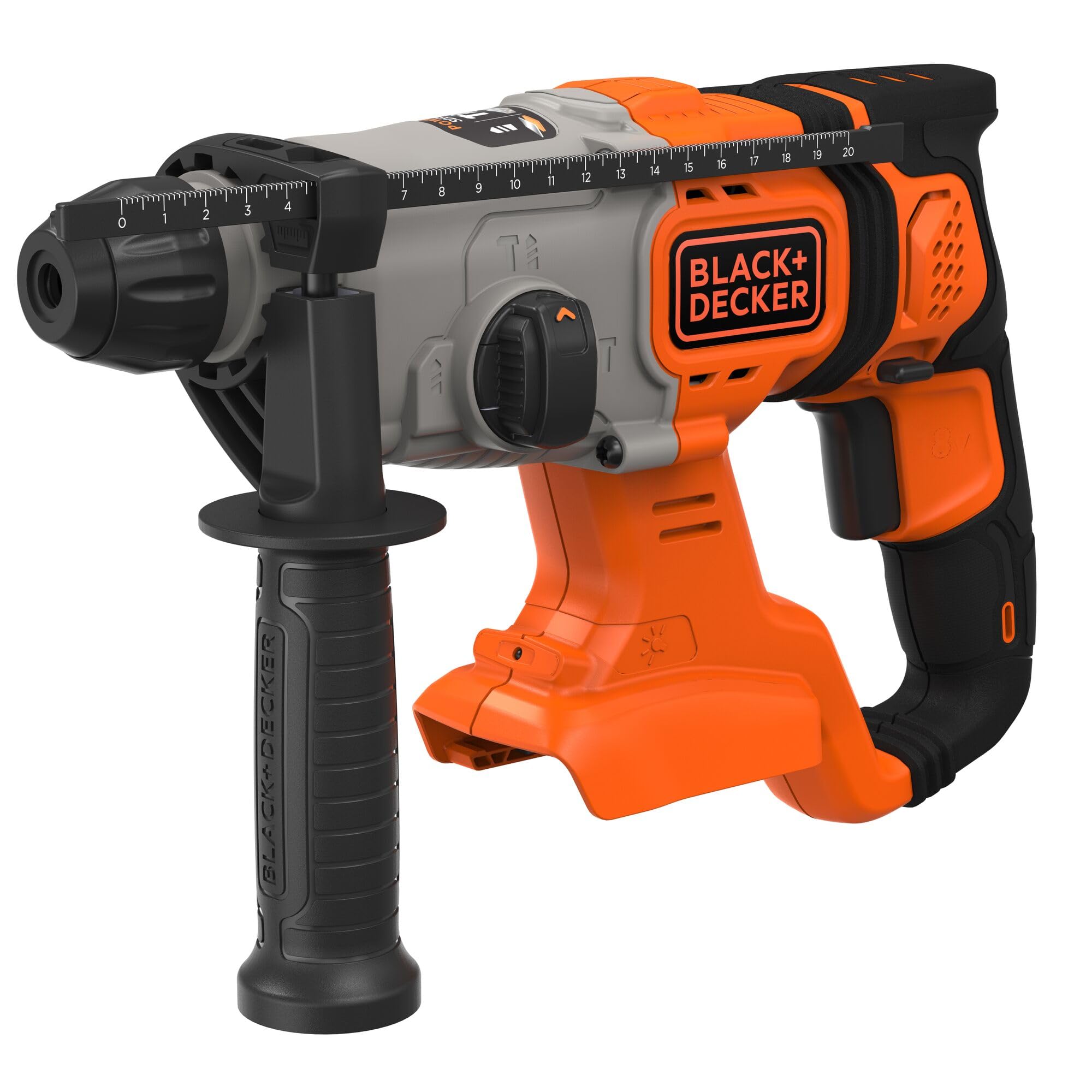 BLACK+DECKER Marteau Perforateur SDS-Plus 18V sans fil - Énergie de frappe 1,2J, 3 modes, mèche à béton 6mm, boîte de ra