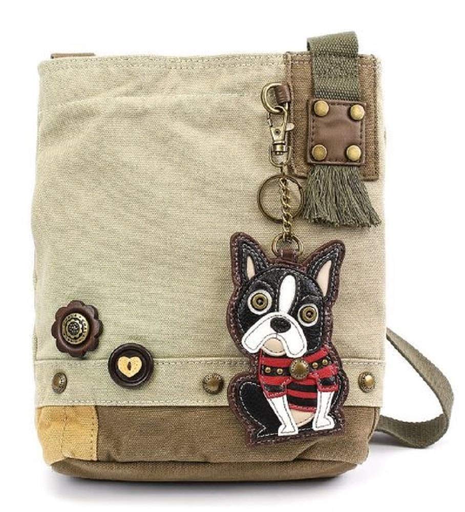 CHALA Patch Cross-Body Women Handbag, Canvas Messenger Bag Olive, Metal Charming Cross - Oliv, Medium — view 52