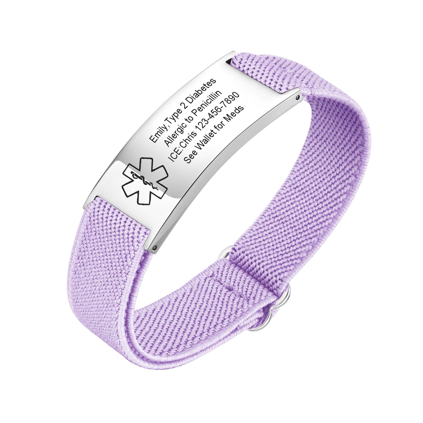 VNOX Medical Alert Bracelets for Men &amp; Women Kids with Free Engraving Adjustable Stainless Steel Mesh Emergency Medical ID Bracelets Wristband