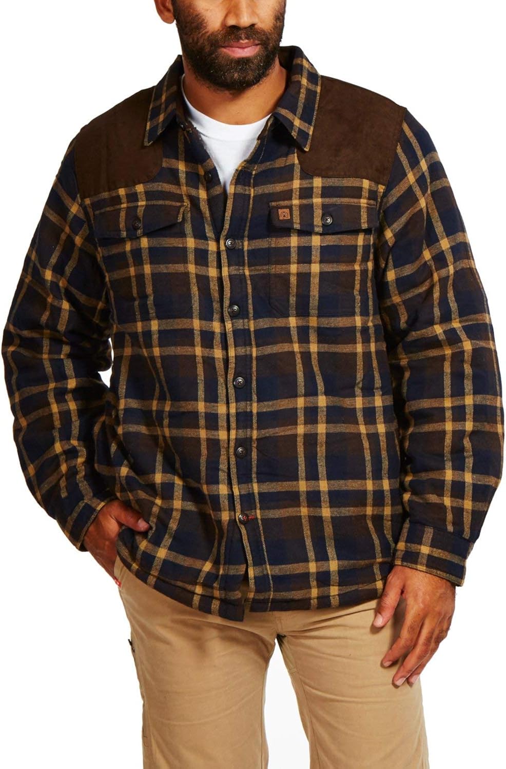 Brown flannel shirt jacket Clearance