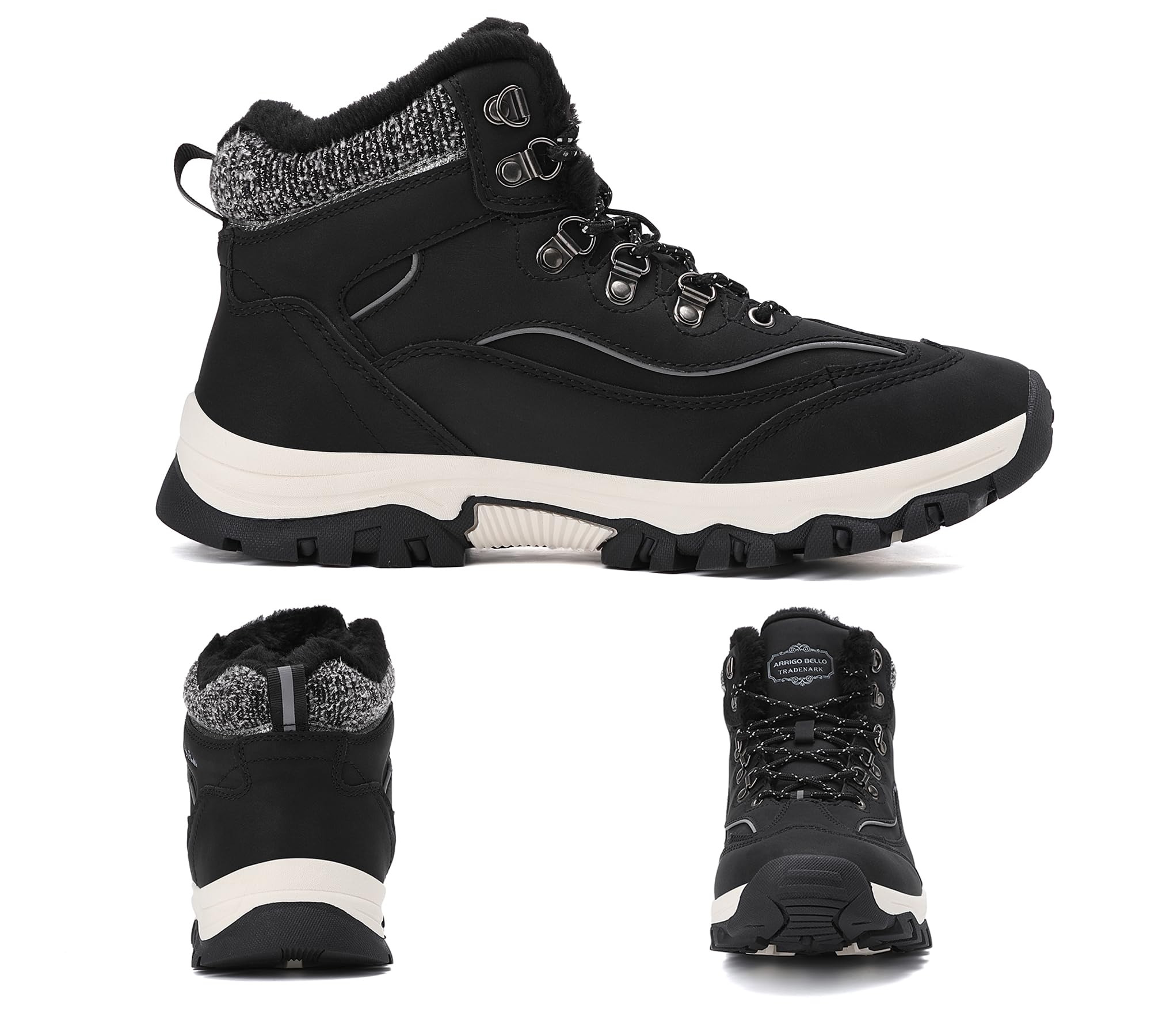 ARRIGO BELLO Donna Stivali da Neve Invernali Scarpe Allineato Pelliccia Caloroso Caviglia Piatto Stivaletti Sportive Boots Escursionismo 36-41