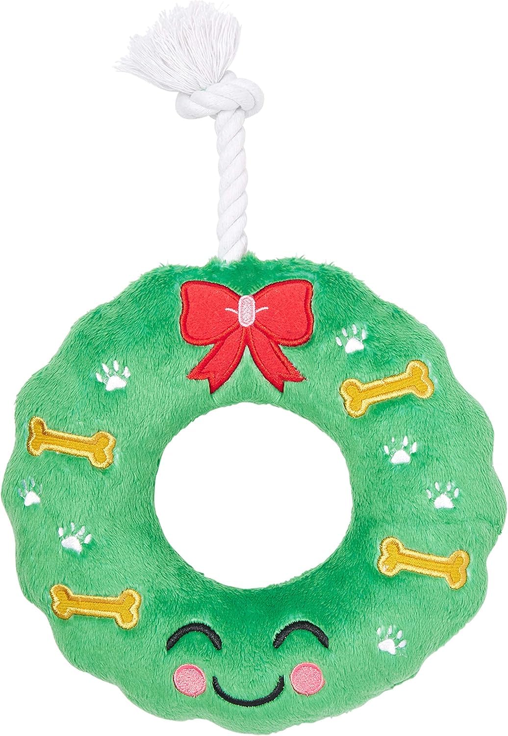 Pearhead Holiday Wreath Pet Toy, Holiday Stocking Stuff, Gift for Your Furry Best Friend