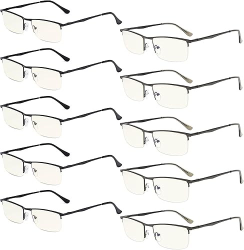 Miniatura 7 de Eyekepper Paquete de 4 lentes de lectura con bloqueo de luz azul para mujeres y hombres, lectores de semi-aro +2.5