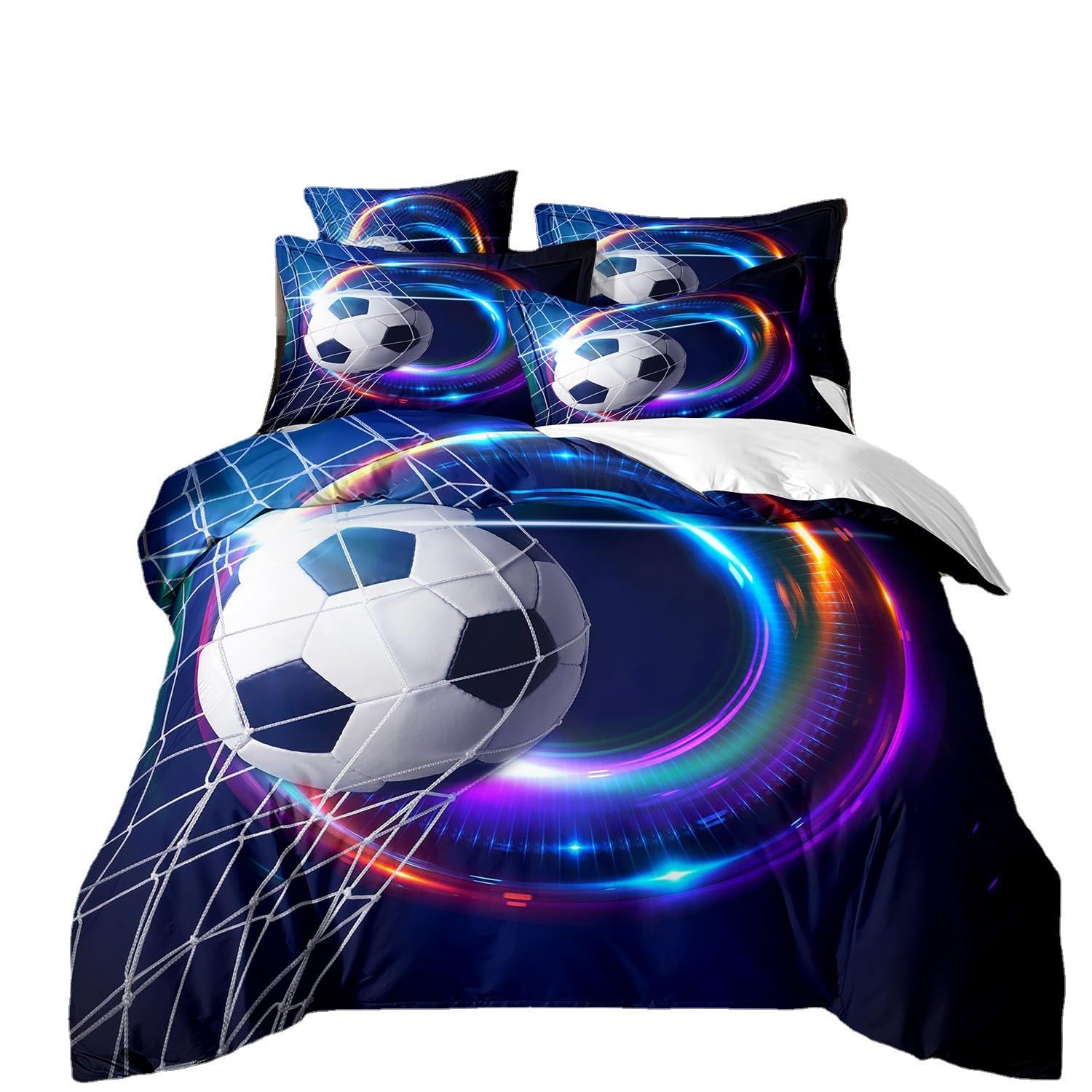 ZZTBQ Football Sport Kids Bedding Set Soccer Junior/Toddler/Cot Bed Duvet Cover and Pillowcase Set 120 x 150 cm