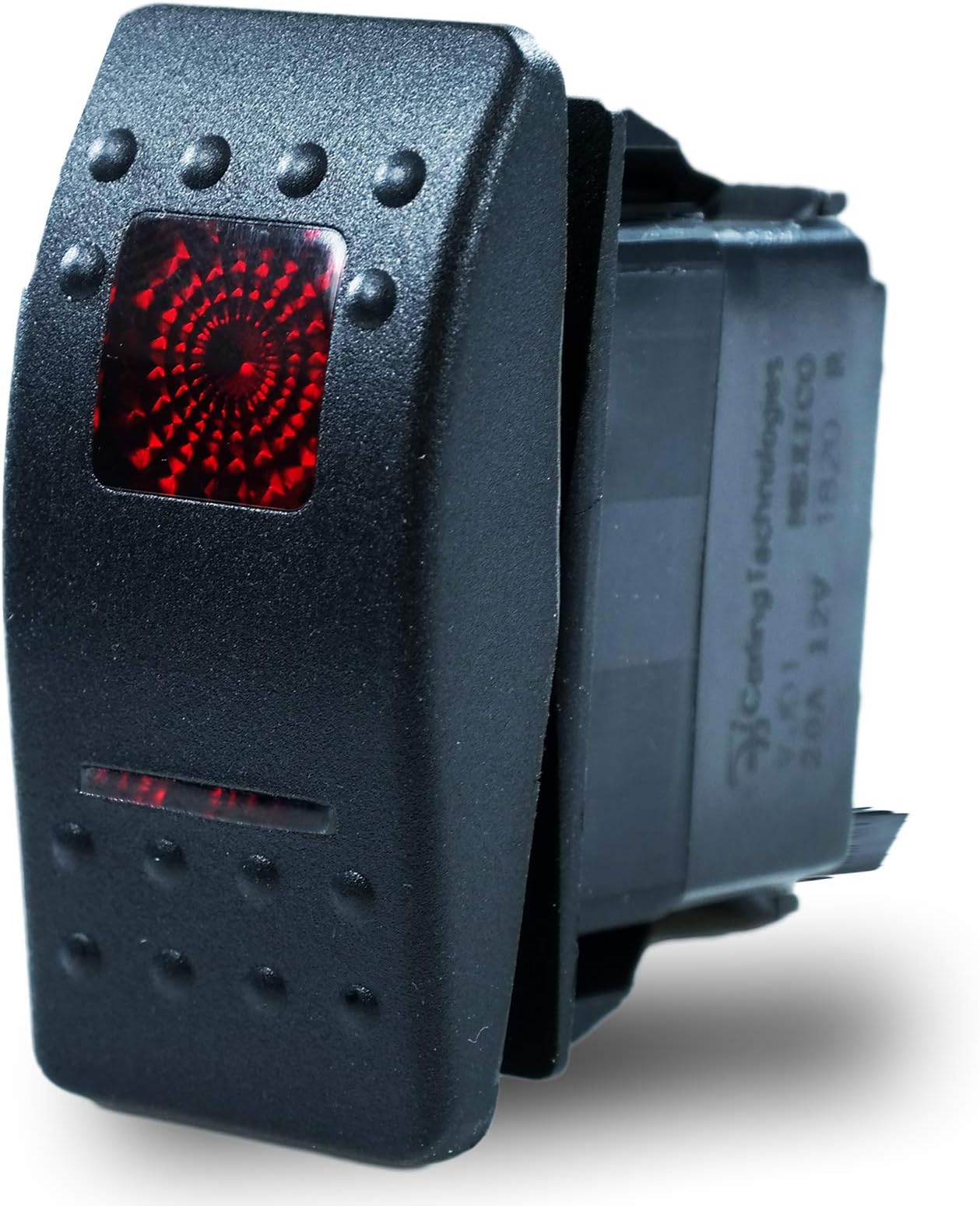 Carling Technologies Sealed Lighted Rocker Switch DPDT 7 Connections w/Rocker Actuator Red Lens