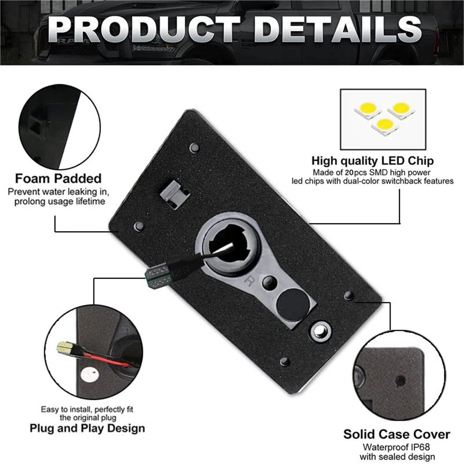 Faro Posteriore Per Hummer H2 Cabina Sul Tetto Luce Di Ingombro Indicatore Laterale Indicatori Direzione Luci Pannello Porta Coda Fendinebbia Fari Posteriori Auto(10*Front Rear)