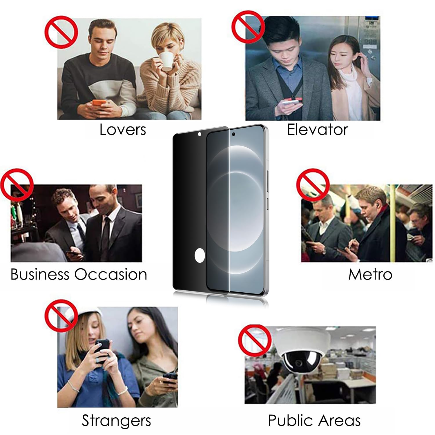 Pellicola protettiva per la privacy per Xiaomi 14 Ultra [confezione da 3], in vetro temperato UV, anti-spia, durezza 9H, resistente ai graffi, compatibile con impronte digitali, sensibile al