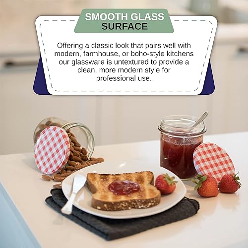 Miniatura 6 de Jartastix Tarros Mason de boca ancha con tapas para conservas de mermelada, gelatina, mantequilla, conservas, hierbas, purés de alimentos para bebés