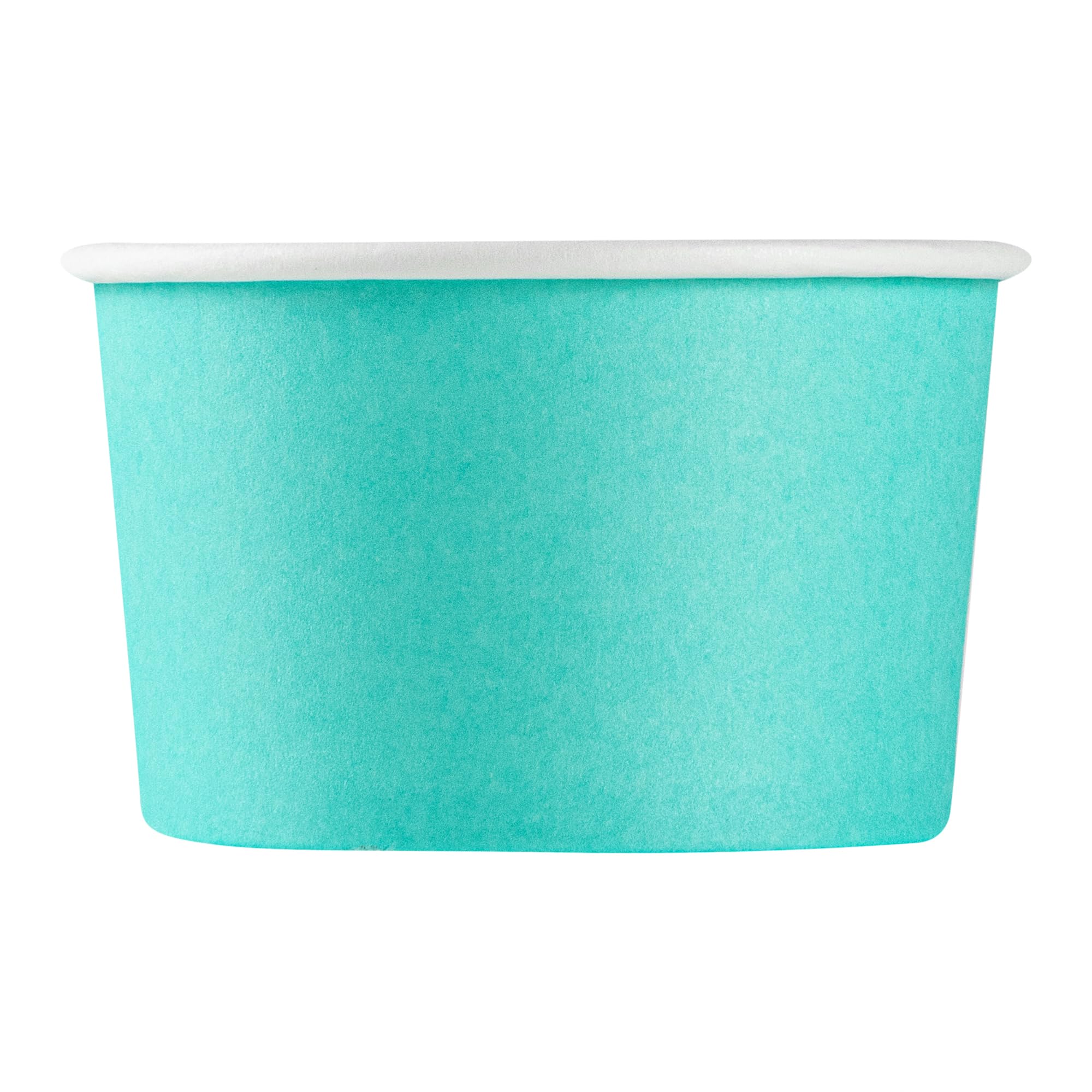 Coppetta - Vasos de postre de 3 onzas, 200 vasos desechables para helado, las tapas se venden por separado, resistentes, cuencos de papel turquesa FroYo, a rayas, para alimentos fríos y calientes,