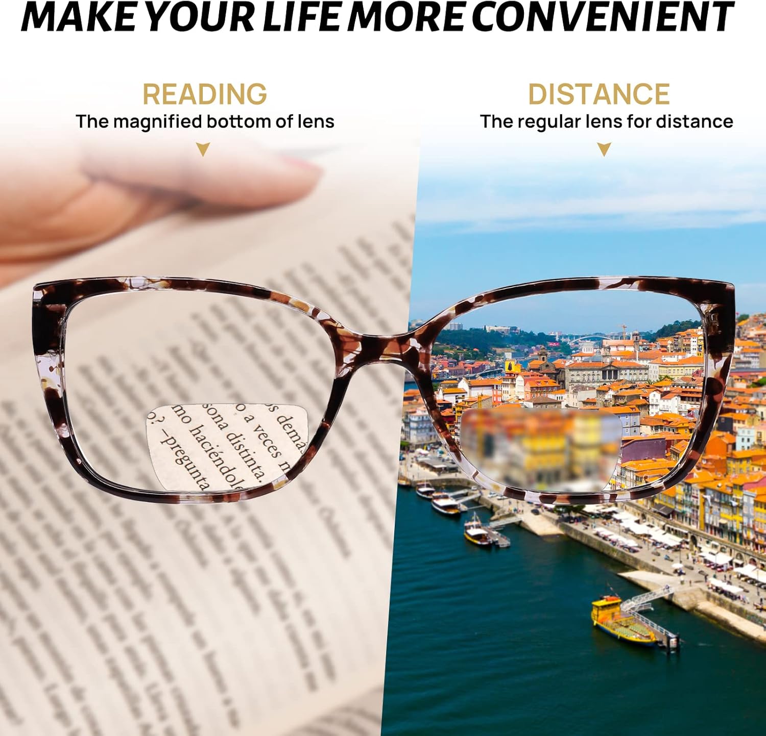 OCCI CHIARI Bifocal Reading Glasses for Women Fashion Large Blue Light Readers 1.0 1.5 2.0 2.5 3.0 3.5 - Image 3