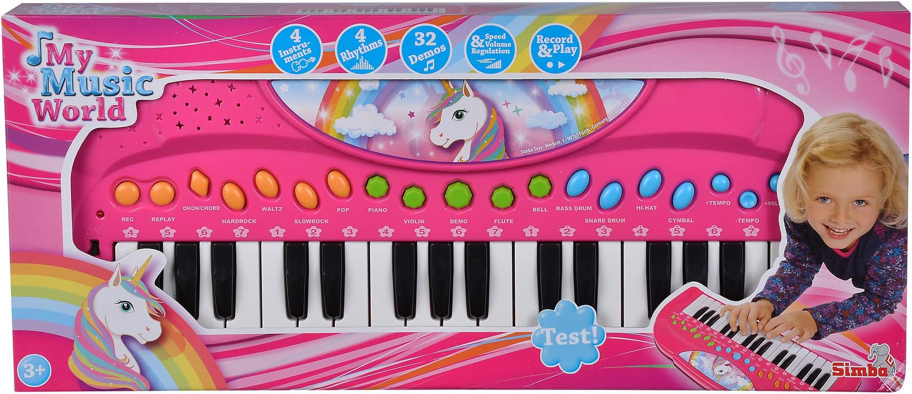 Simba 106832445 Einhorn Unicorn Keyboard, Pink