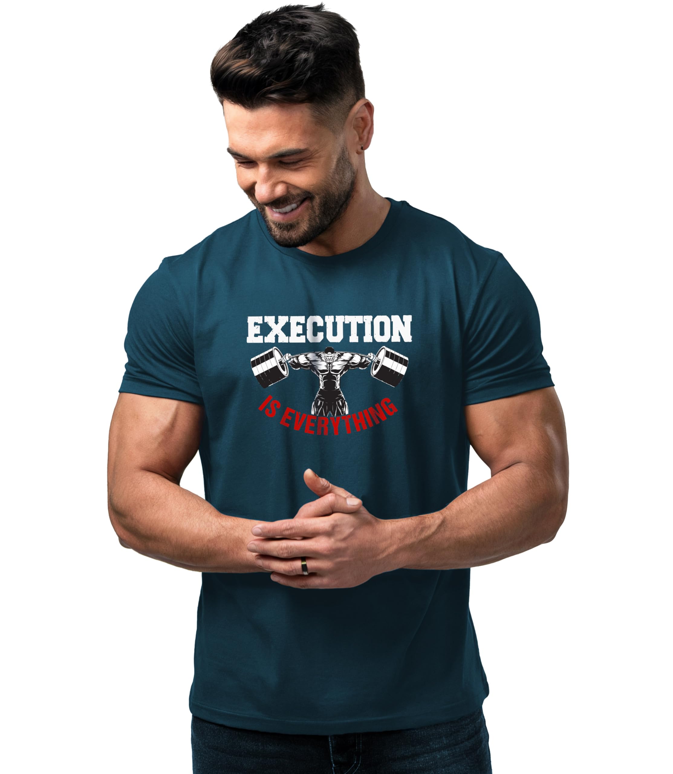 Execution is Everything | Men’s Gym & Fitness T-Shirt | 100% Cotton | Motivational Cotton Tee | Half Sleeve | Regular Fit | Built for Intensity-picture-42