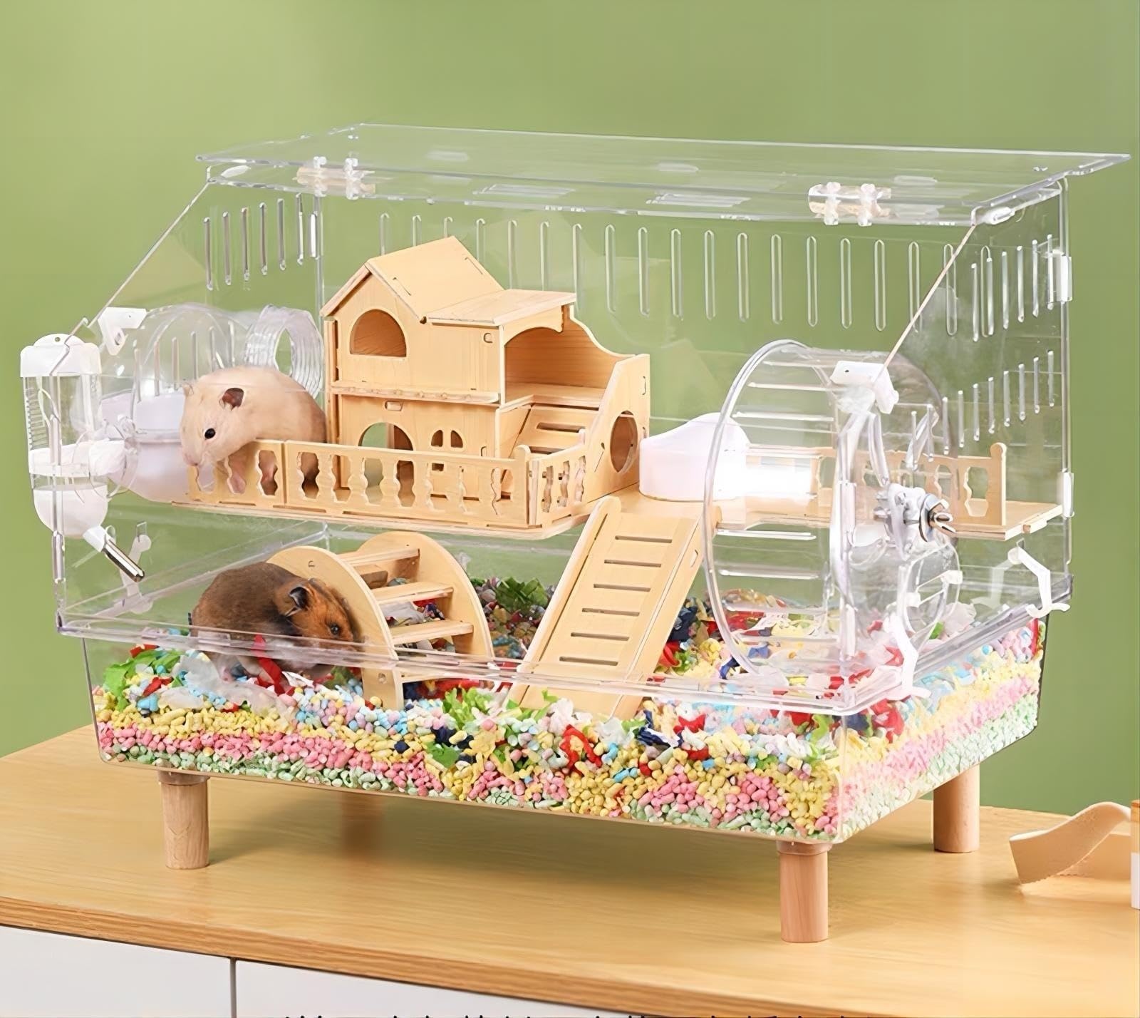 Amazon | Kratpuliy ハムスターケージ 大き透明ハムスターケージ
