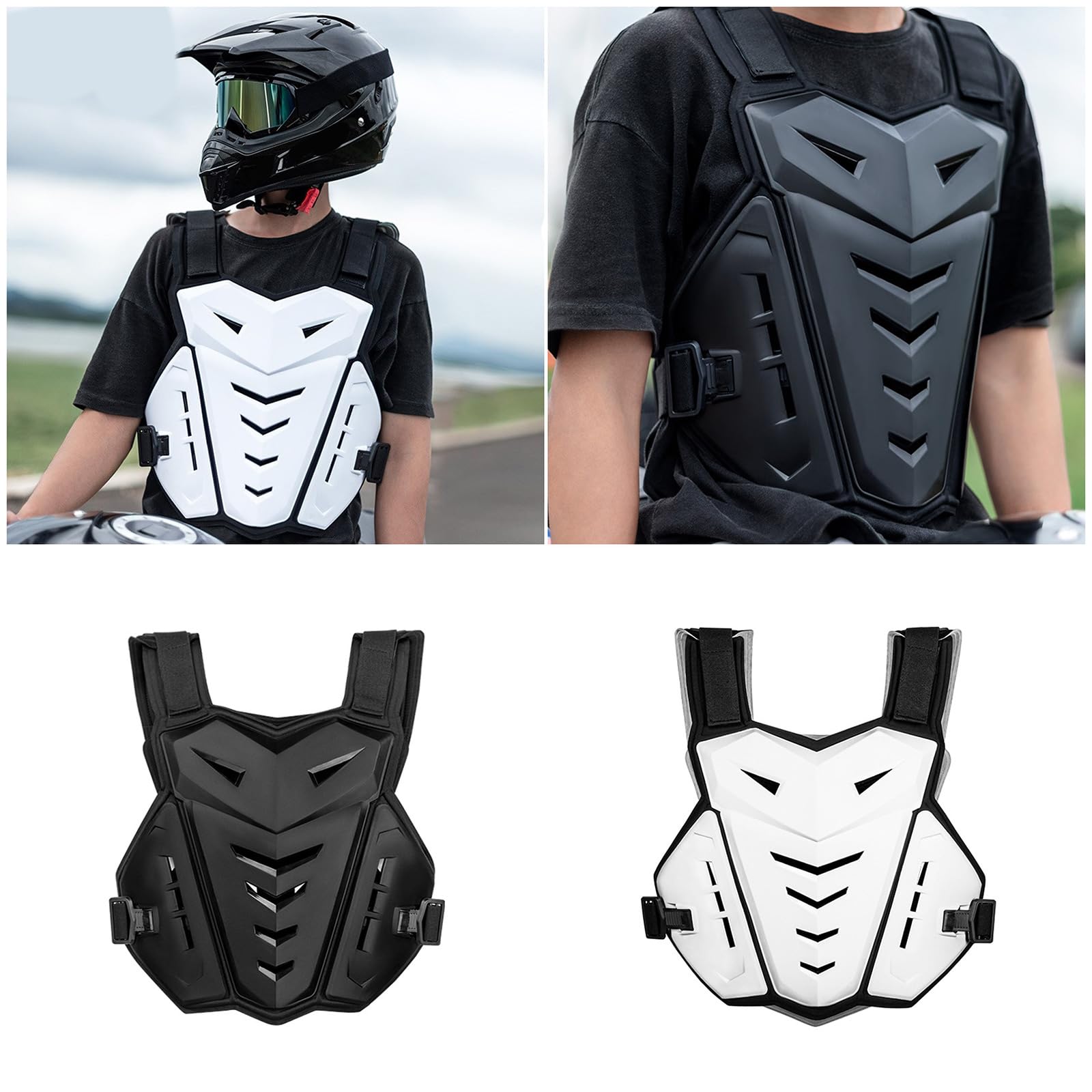 Protector de espalda flexible para moto de cross con acolchado de espuma y correas ajustables, defensa ajustable para motocicleta