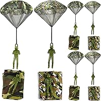 6PCS ROYHOO Army Camo Parachute Toys - Tangle-Free Hand Throw Outdoor Fun, Action Figures for Kids 3-16, Perfect Gifts