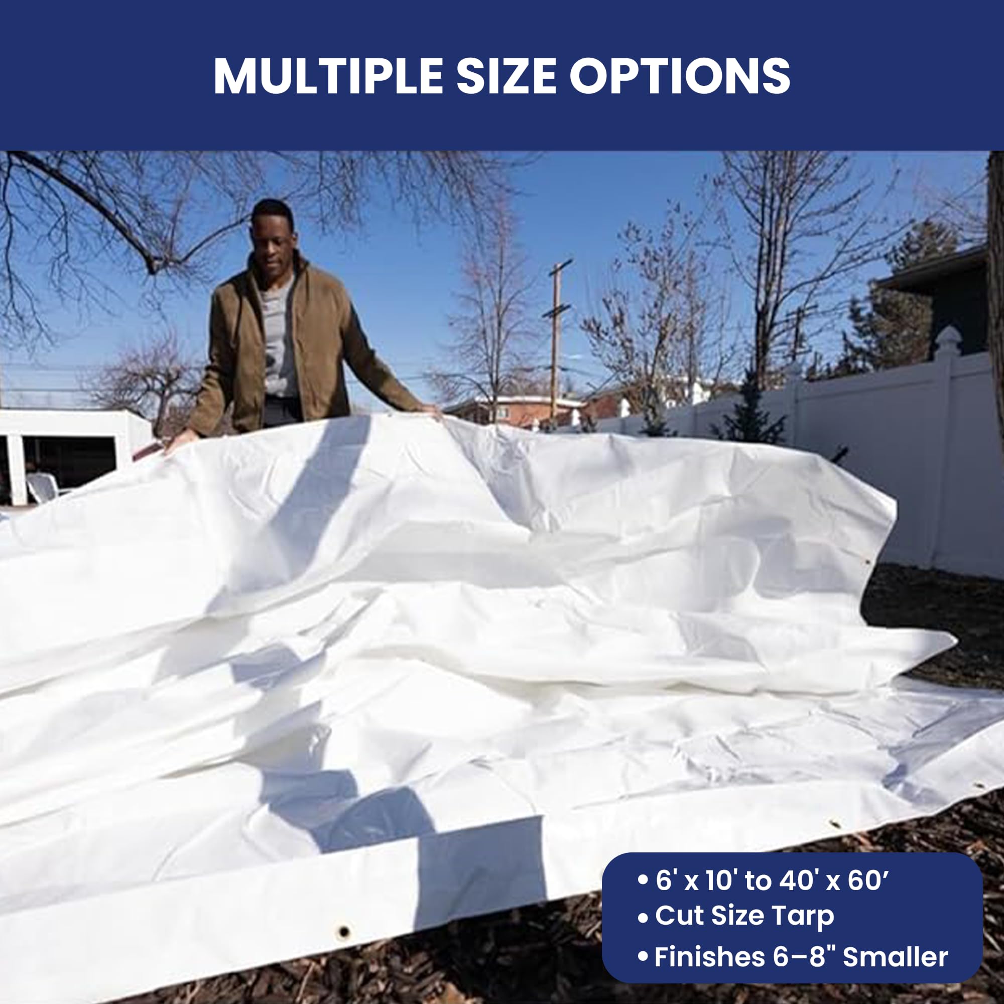 Tarps Now 6x20 Feet Fire Retardant Poly Tarp |12 MIL Heavy Duty