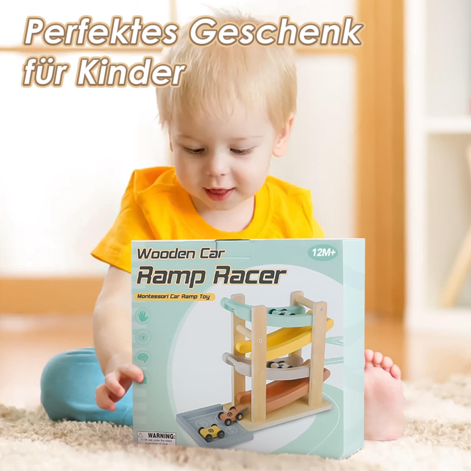 Vanplay Montessori Spielzeug ab 1 Jahr Auto Spielzeug Kugelbahn Holz ab 1 2 Jahr Holzspielzeug Geschenk 1 2 Jahre Junge Mädchen