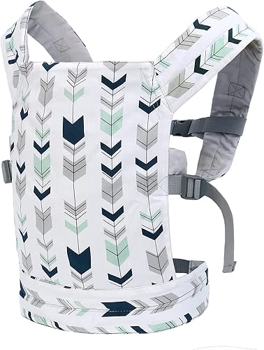 Mochila portadora de muñecas frontal y trasera, transportador de animales de peluche para niñas pequeñas, accesorios para muñecas, flecha verde