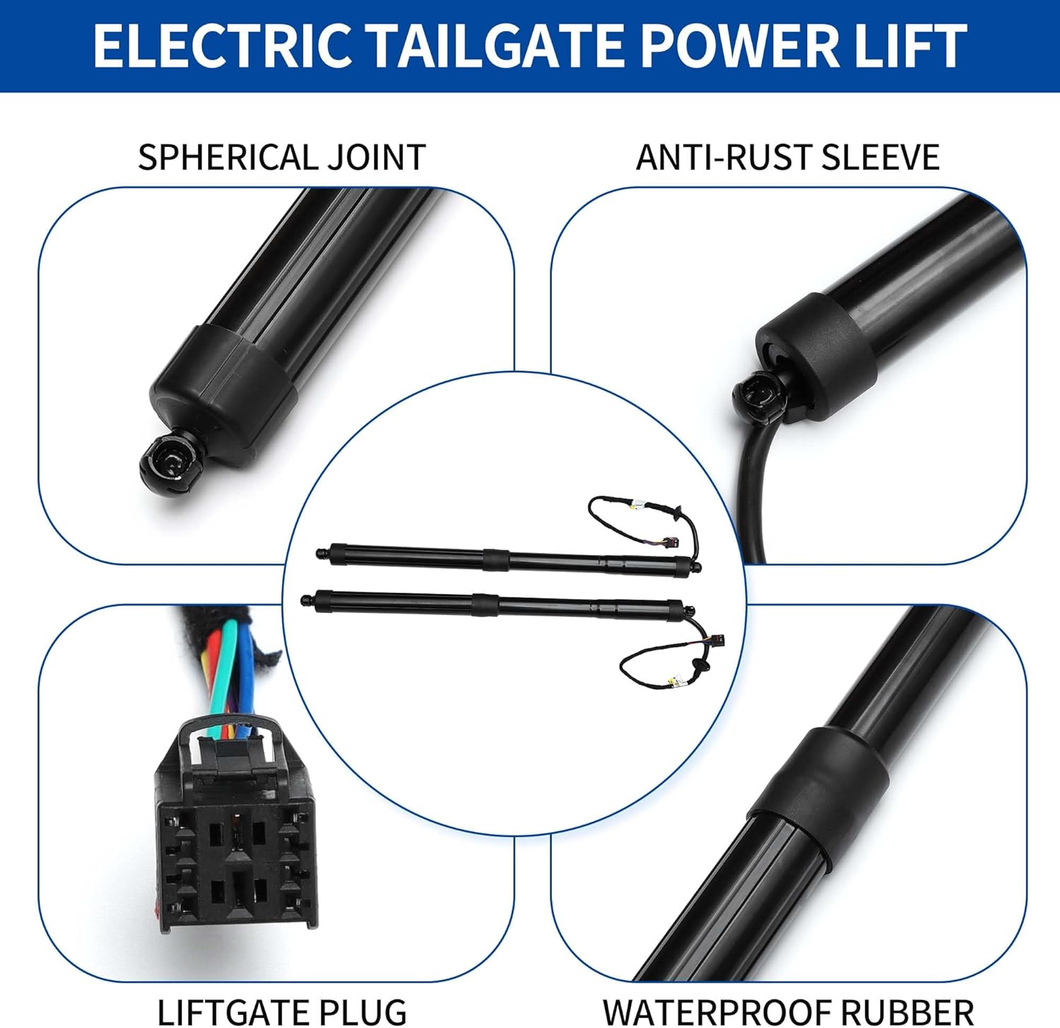 X AUTOHAUX Rear Left Right Tailgate Power Lift Support for Hyundai Santa Fe Sport 2.0L 2.4L 2015-2018 Liftgate Power Hatch Shock Strut No.817702W600 Electric Trunk Power Liftgate 1 Pair