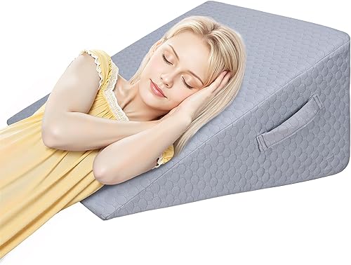 Miniatura 17 de Almohada de cuña de cama para dormir, juego de almohada de cuña ajustable para después de la cirugía, almohada triangular elevada para reflujo ácido
