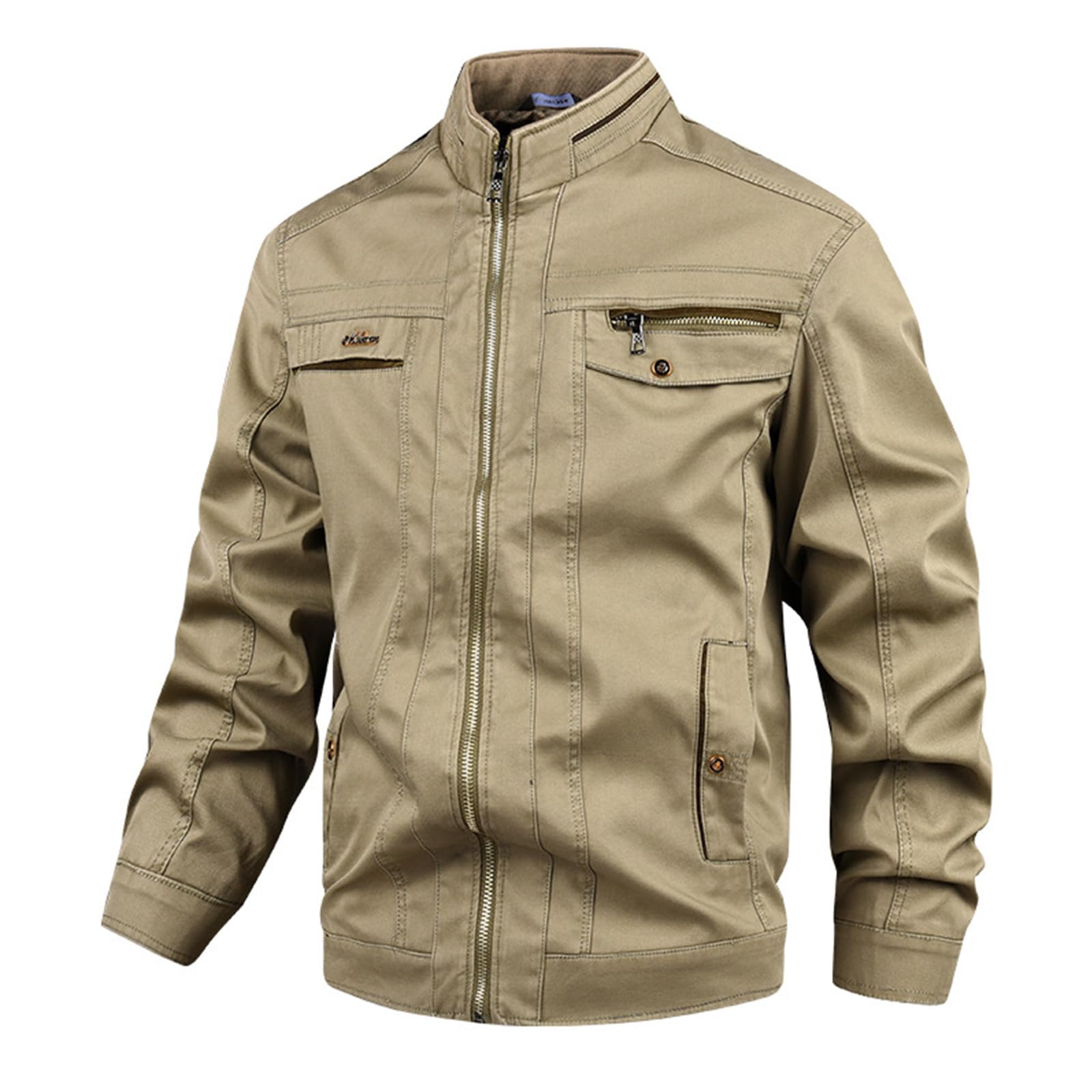 Generisch Reitjacke MäDchen Frühling und Herbst Herrenjacken Stehkragen Lässige Mode Herren Einfarbig Bluse Jacke Mantel