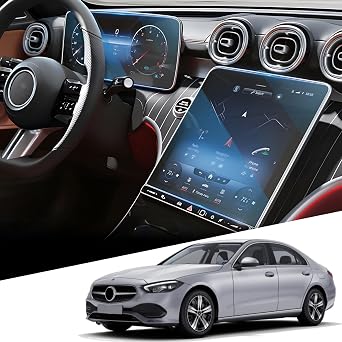 Navigation + Digital Cockpit Screen Protector for Mer-cedes C-Class W206 / GLC X254 2022 2023 2024 2025 Tempered Glass Screen Protector for GLC X254 Accessories Suitable for 9H